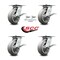 Service Caster 6 Inch Thermoplastic Caster Set with Roller Bearing 4 Brake and 2 Swivel Lock SCC-35S620-TPRRF-SLB-BSL-2-SLB-2 - alternate 6